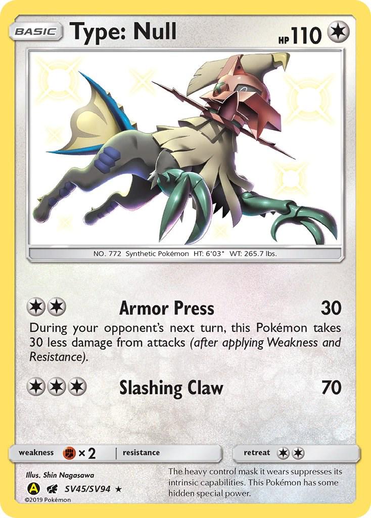 Hidden Fates Type: Null Pokémon card